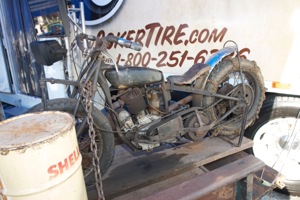 Coker Tire display_barn find motorcycle_The SEMA Show 2011_11/4/11