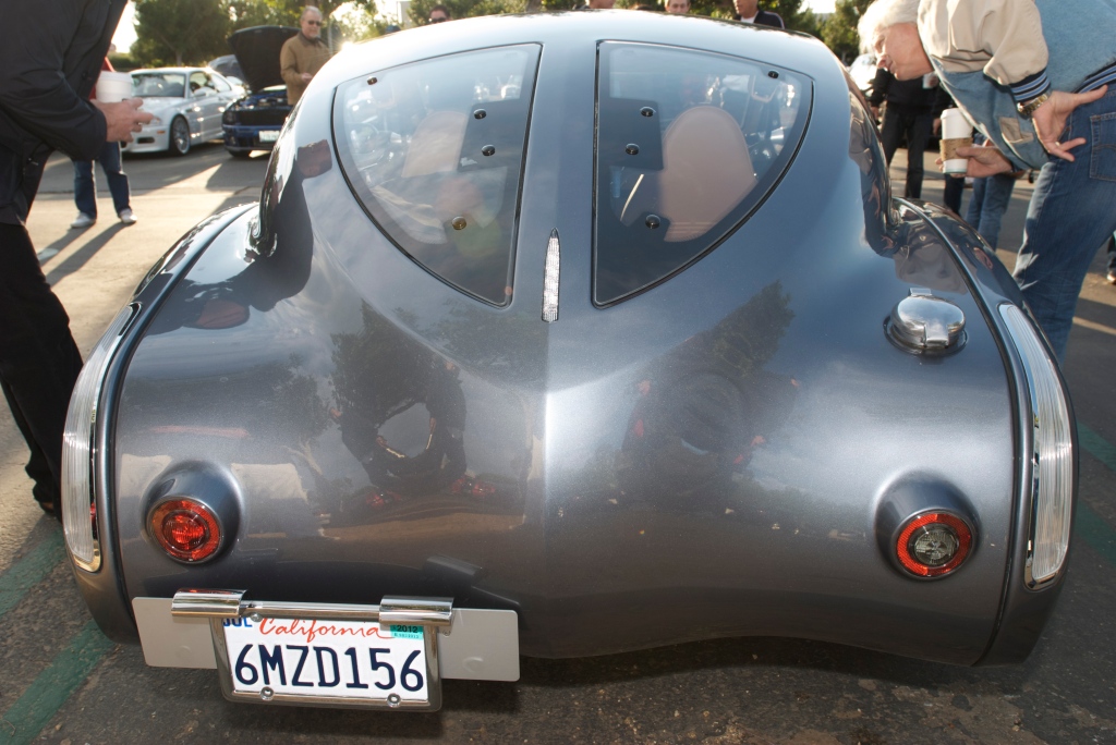 Slate blue Morgan coupe_rear view_Cars&Coffee/Irvine_12/17/11