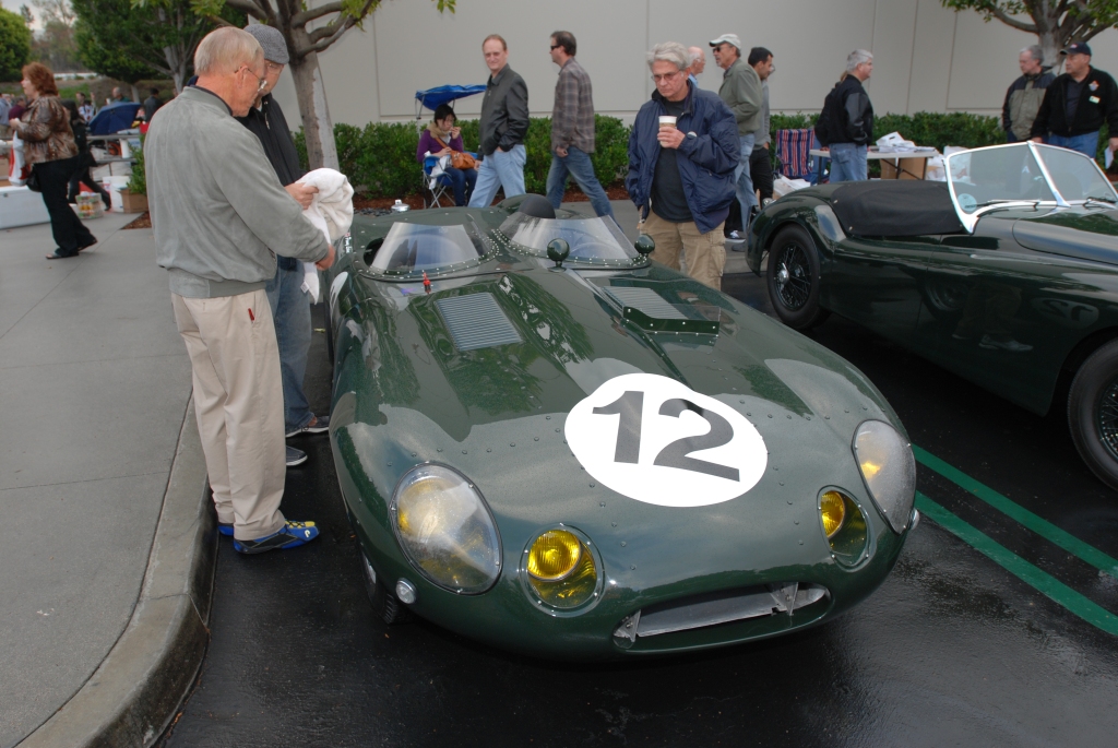 Green Jaguar E-Type roadster racer_Cars&Coffee/Irvine_2/11/12
