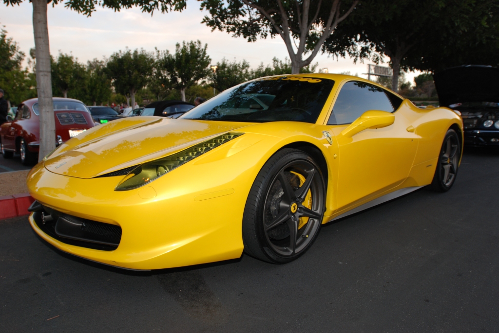 Yellow Ferrari 458 Italia_Cars&Coffee/Irvine_2/4/12