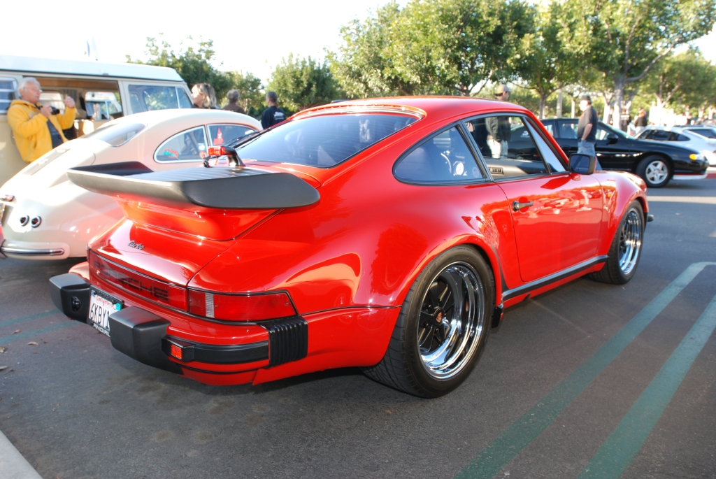 India Red Porsche 930 Turbo_ w/chromed wheels_Cars&Coffee/Irvine_3/3/12