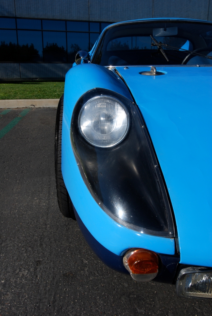 Blue 1964 Porsche 904 Carrera GTS_headlight & fender detail_Cars&Coffee/Irvine_Feb. 2012