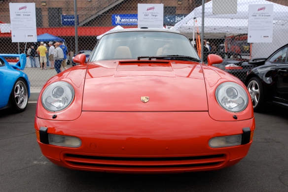 50th anniversary  of the Porsche 911 display_Red 1997  993 Targa  / front view _California Festival of Speed_April 6, 2013